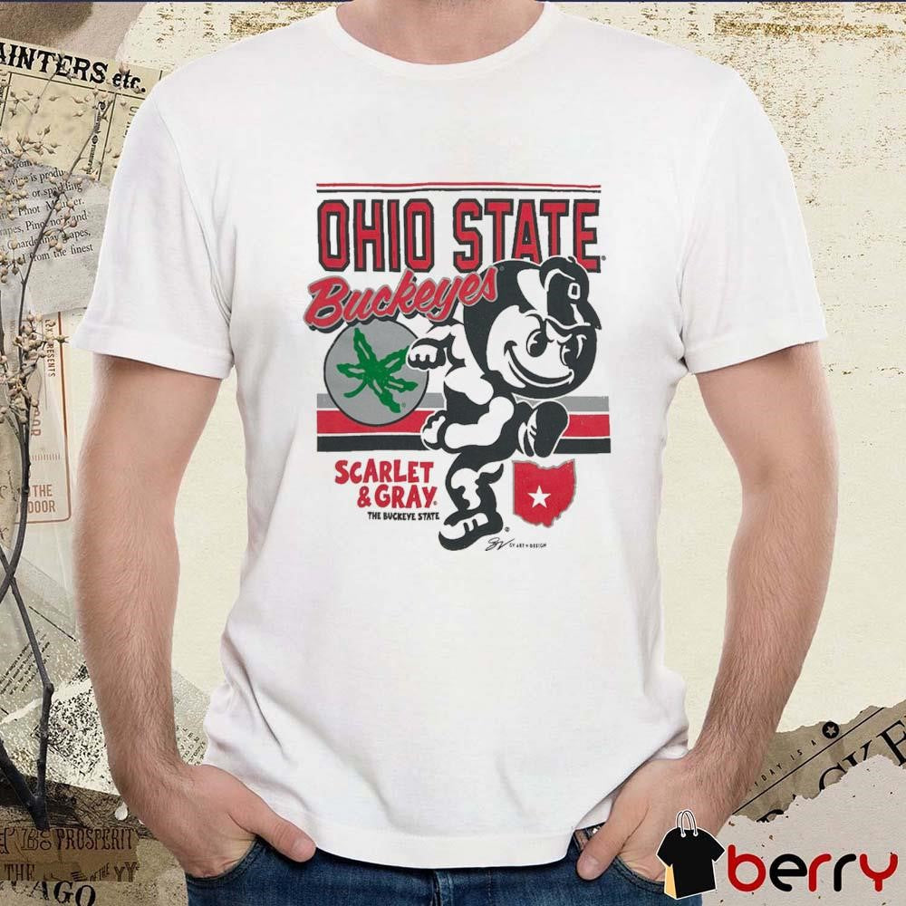 Ohio State Brutus Buckeyes Scarlet And Gray The Buckeye State Retro t-shirt