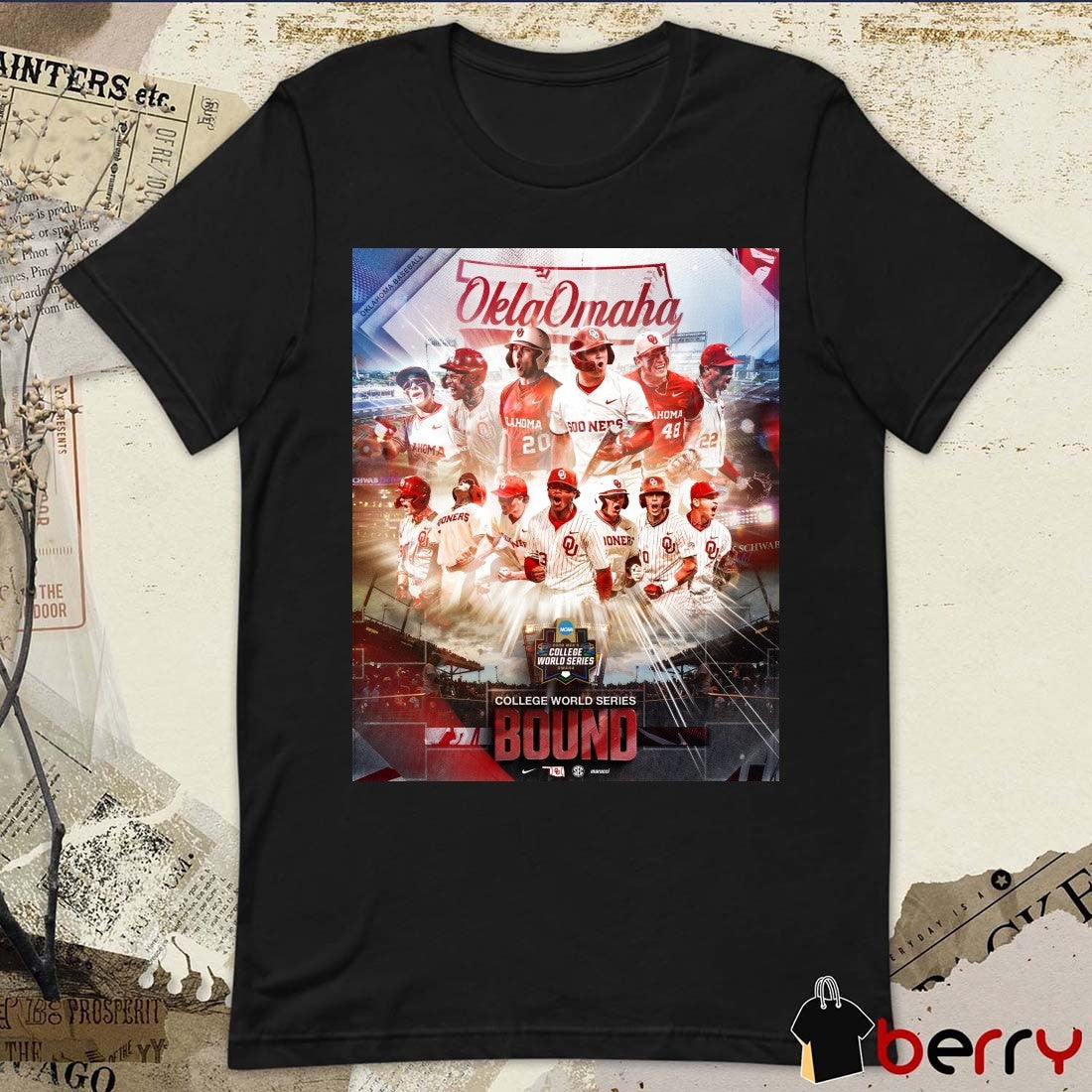 Oklahoma Sooners Baseball OklaOmaha 2026 NCAA Men’s College World Series Bound Poster t-shirt