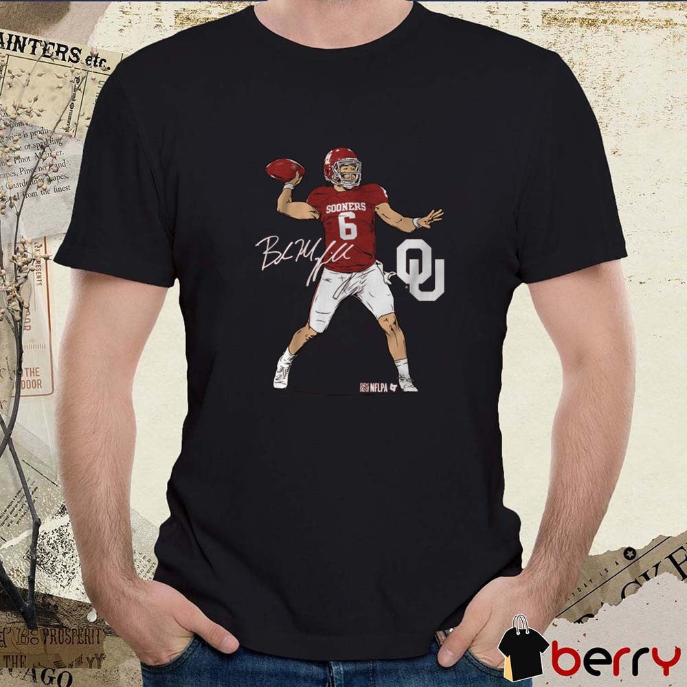 Oklahoma Sooners Football NCAA Baker Mayfield Superstar Pose Signature t-shirt