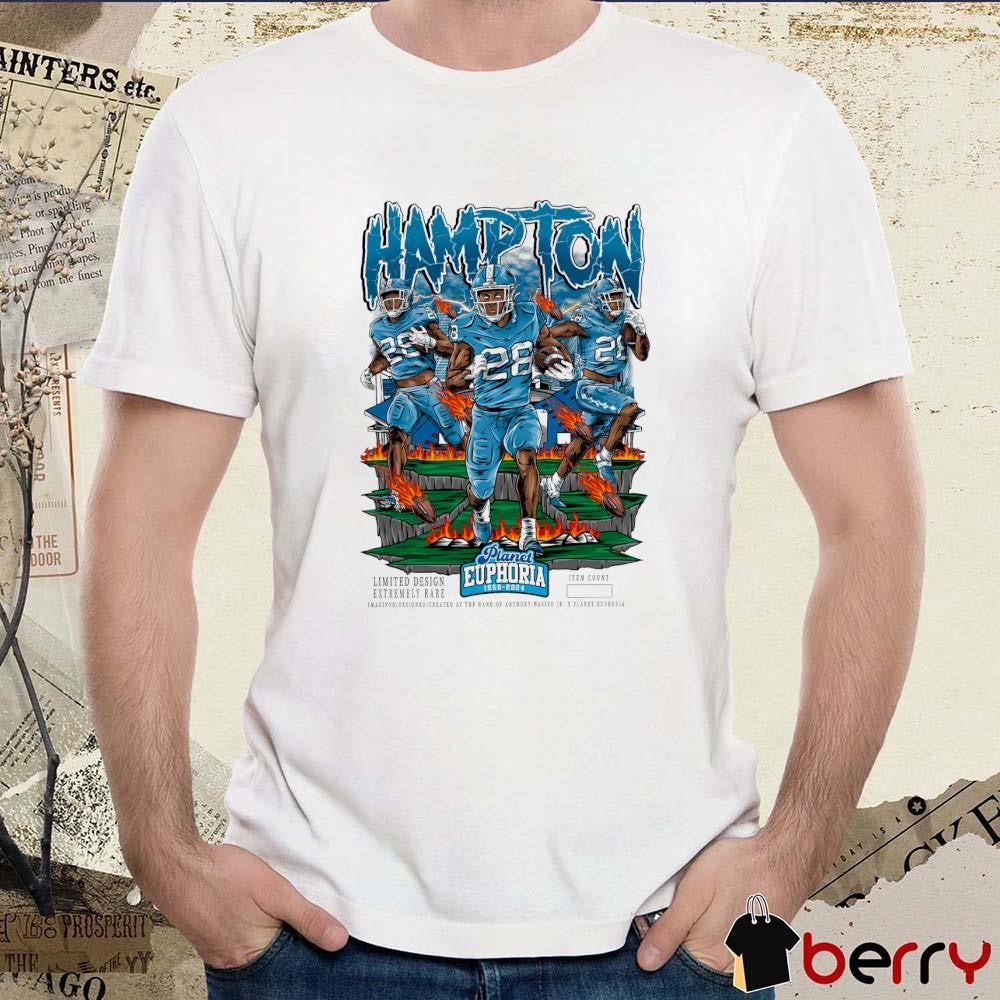 Omarion Hampton North Carolina Tar Heels Planet Euphoria Artwork t-shirt