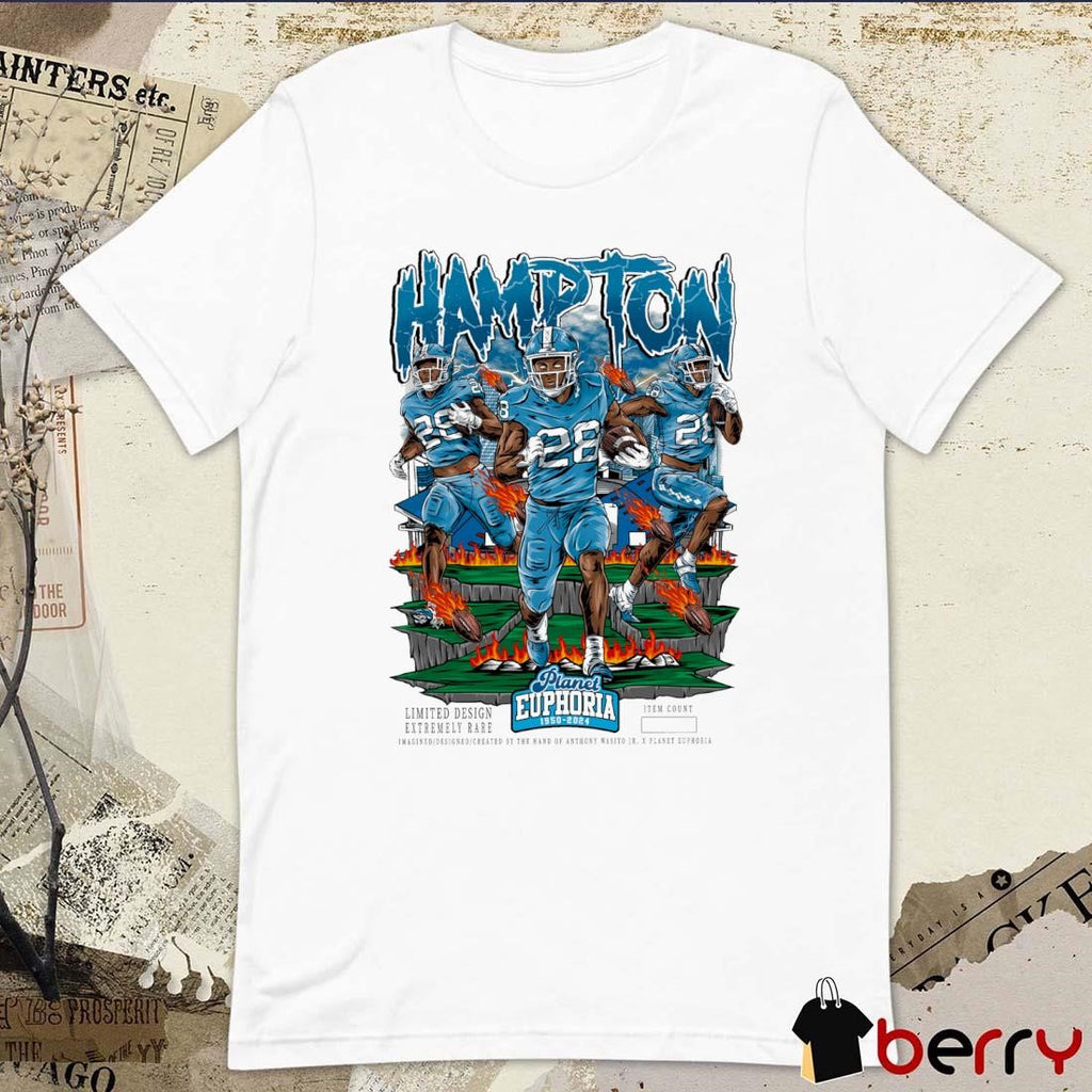 Omarion Hampton North Carolina Tar Heels Planet Euphoria Artwork t-shirt