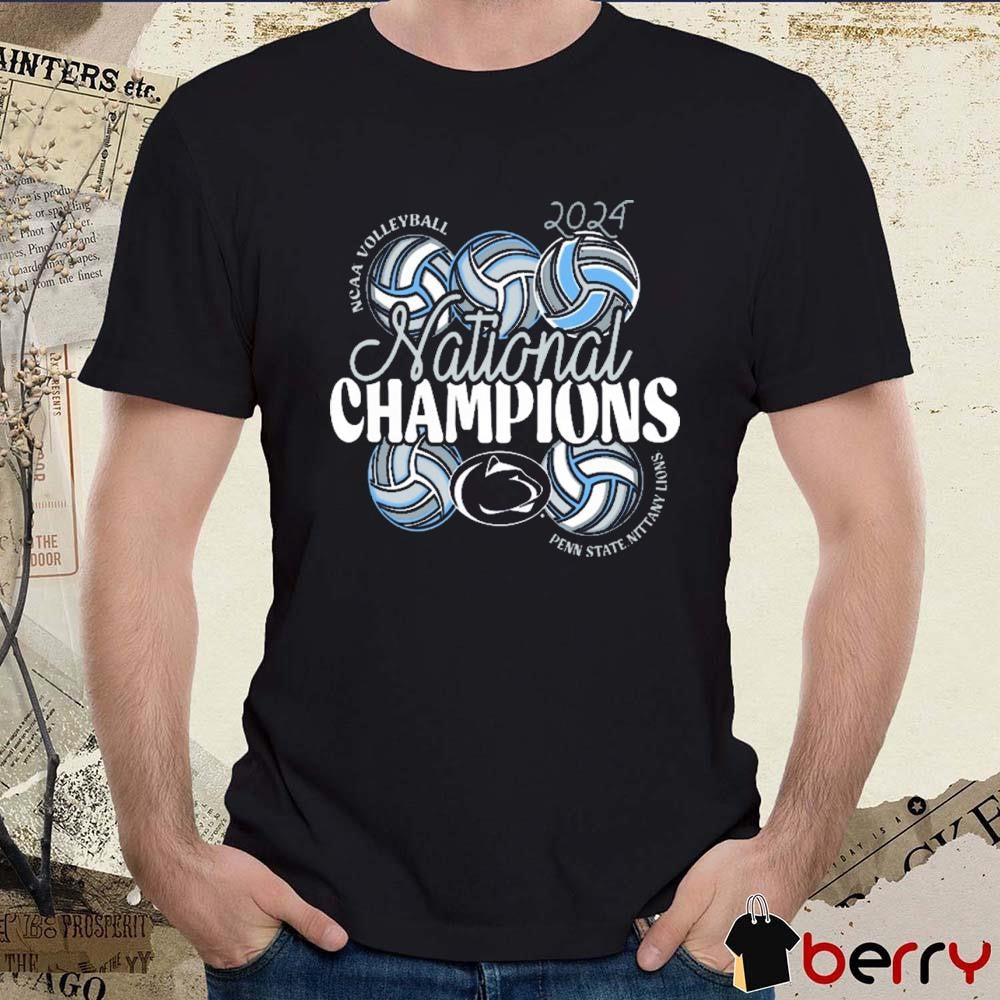 Penn State Nittany Lions NCAA Women’s Volleyball National Champions 2024 Stacked Comfort Colors t-shirt