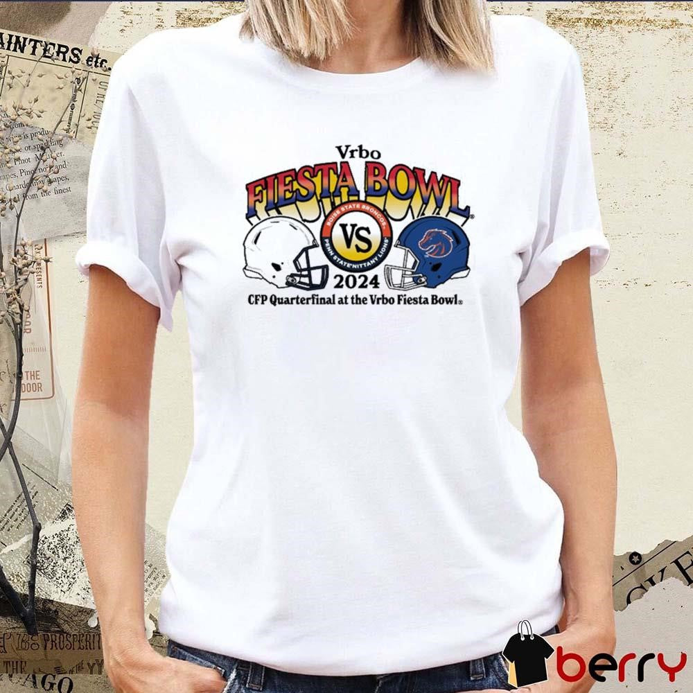 Penn State Nittany Lions Vs Boise State Broncos Helmet 2024 CFP Quarterfinal At The Vrbo Fiesta Bowl Matchup t-shirt
