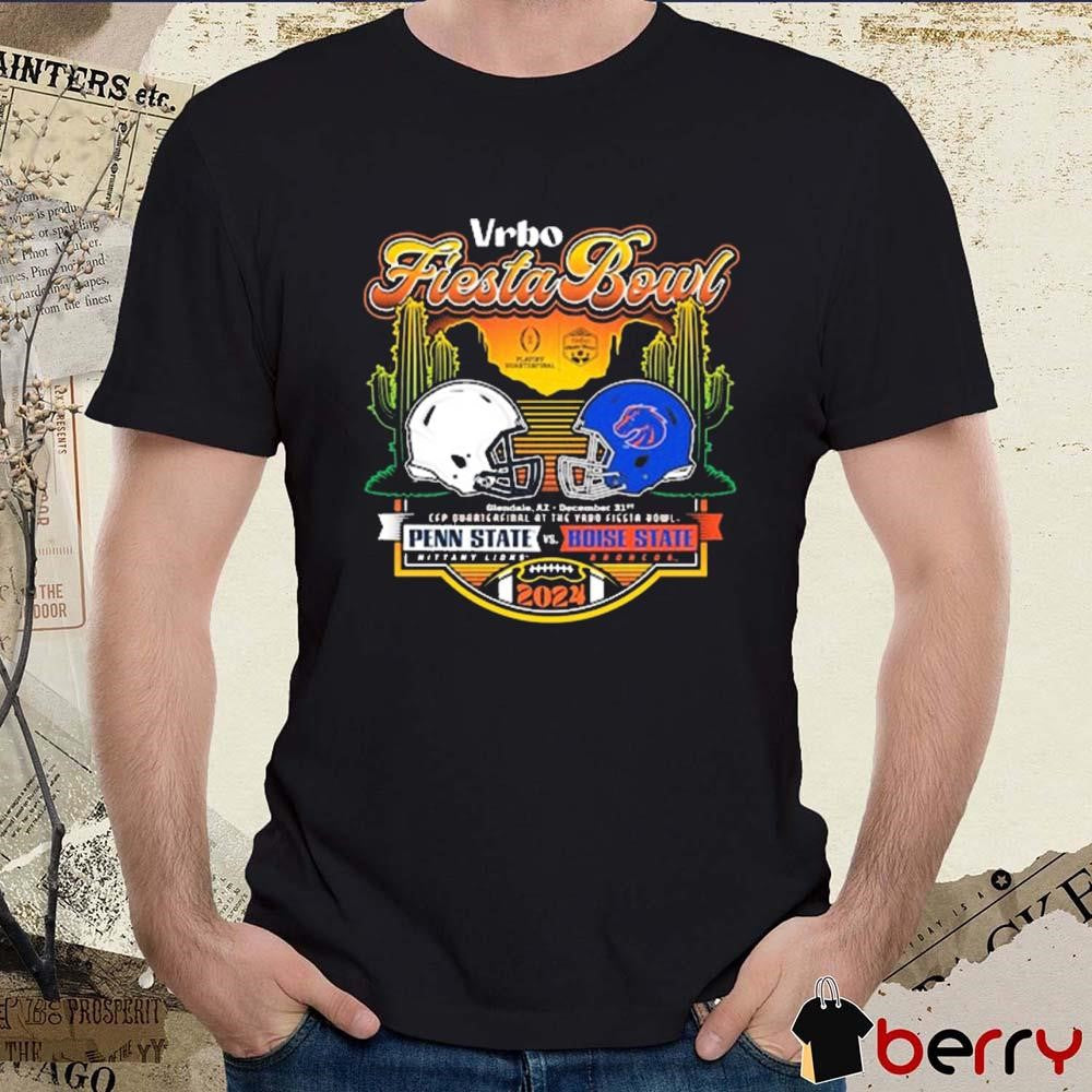 Penn State Nittany Lions Vs Boise State Broncos Helmet Dec 31 2024 CFP Vrbo Fiesta Bowl Matchup Sunset Showdown t-shirt