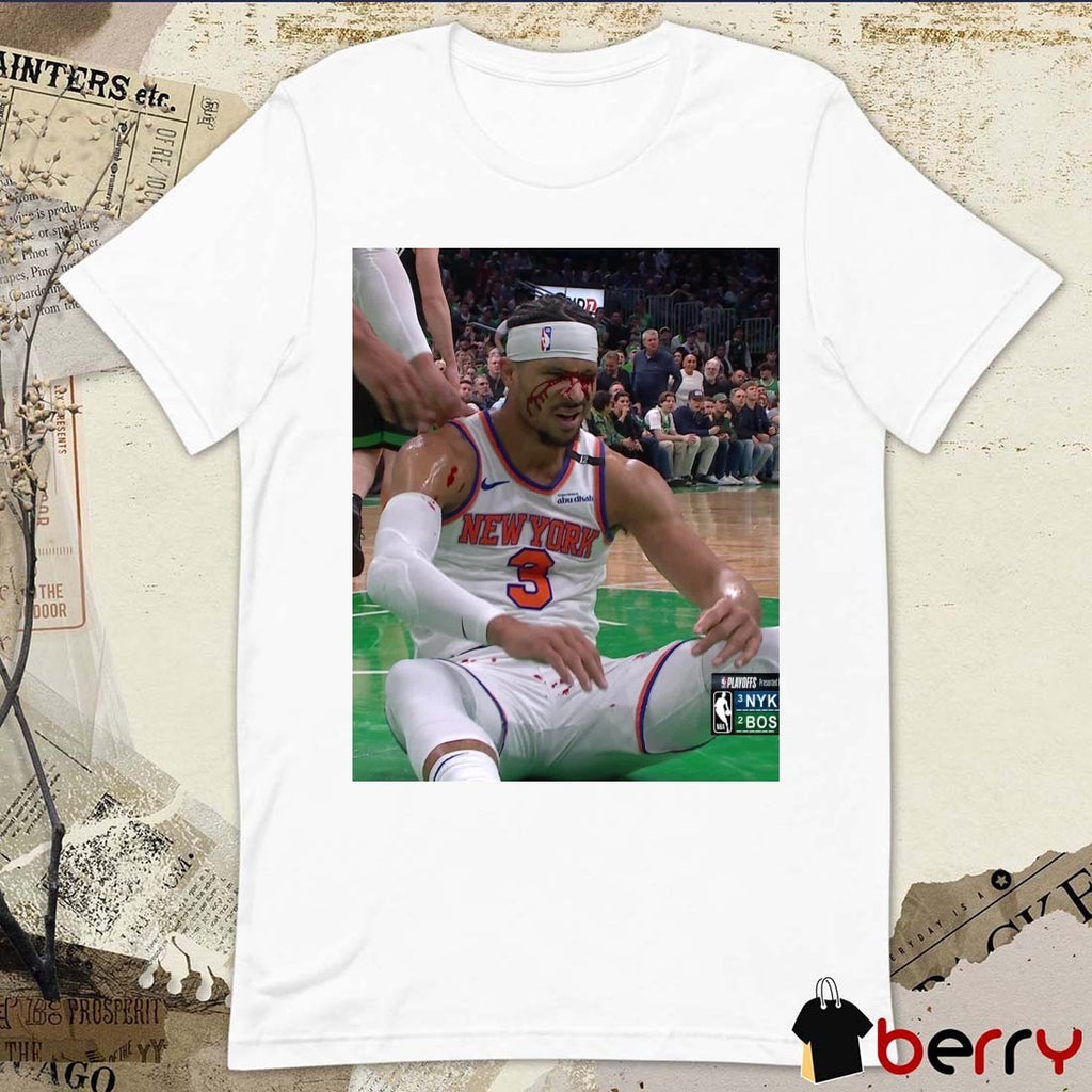 Photos Of Josh Hart After Getting Elbowed In The Face New York Knicks t-shirt