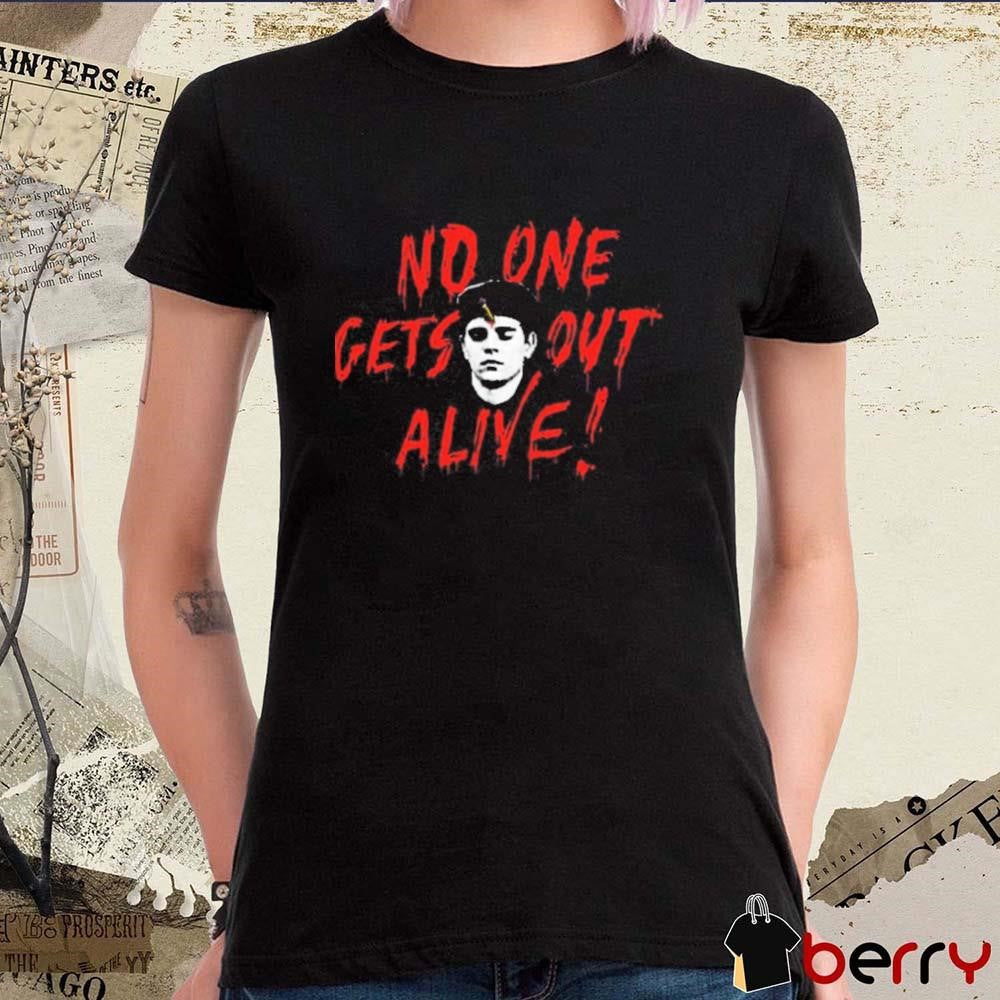 Podmeetsworldshow No One Gets Out Alive t-shirt