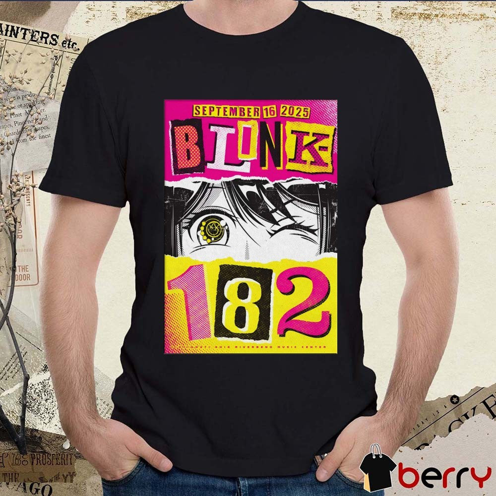 Poster Blink 182 September 16 2025 Riverbend Music Center Cincinnati OH t-shirt