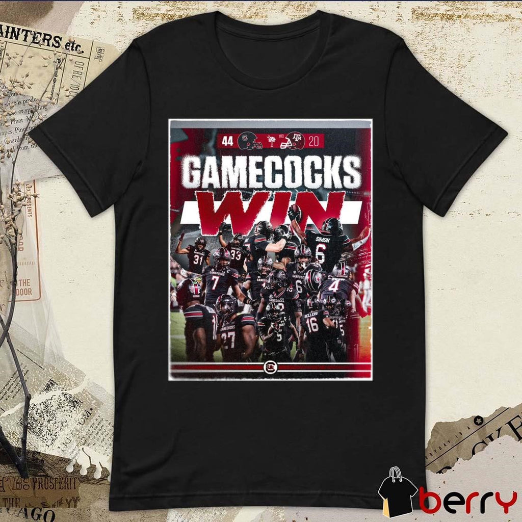 Poster Gamecocks Win South Carolina Gamecocks Vs Texas A&M Aggies 44-20 Score t-shirt