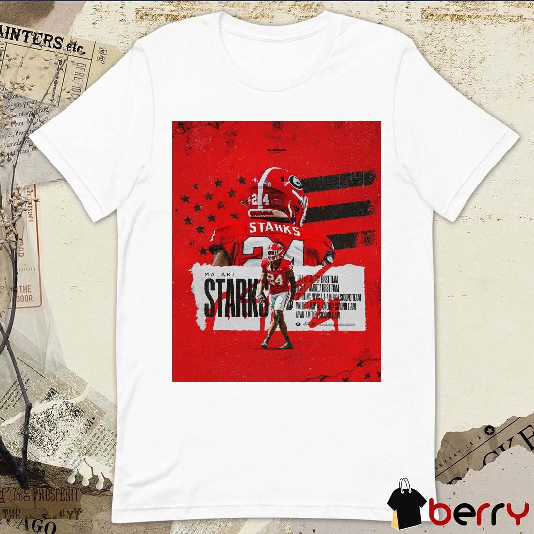 Poster Georgia Bulldogs Malaki Starks FWAA All-America First Team AFCA All-America First Team t-shirt