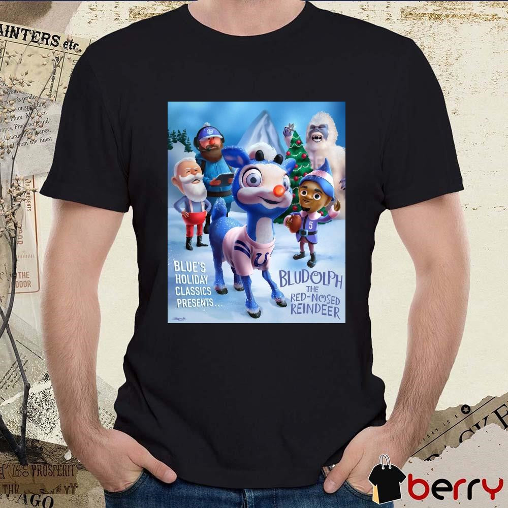 Poster Indianapolis Colts Blue’s Holiday Classics Presents Rudolph The Red-Nosed Reindeer t-shirt