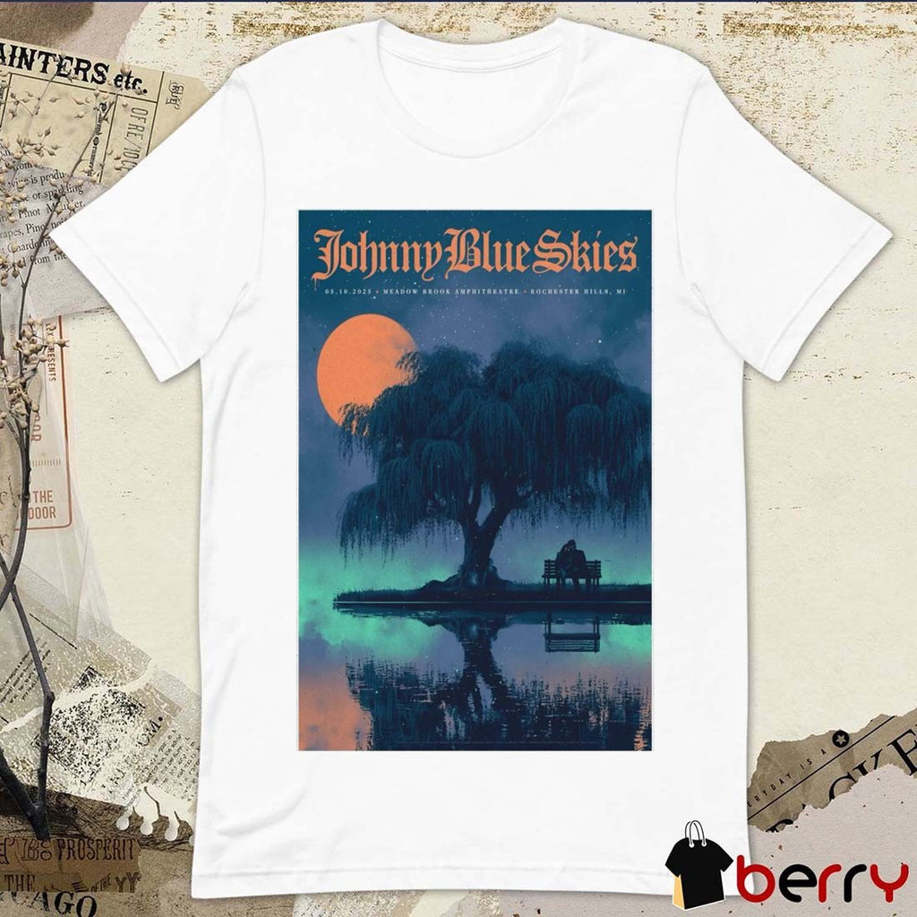 Poster Johnny Blue Skies Sturgill Simpson May 10 2025 Meadow Brook Amphitheatre Rochester Hills MI t-shirt