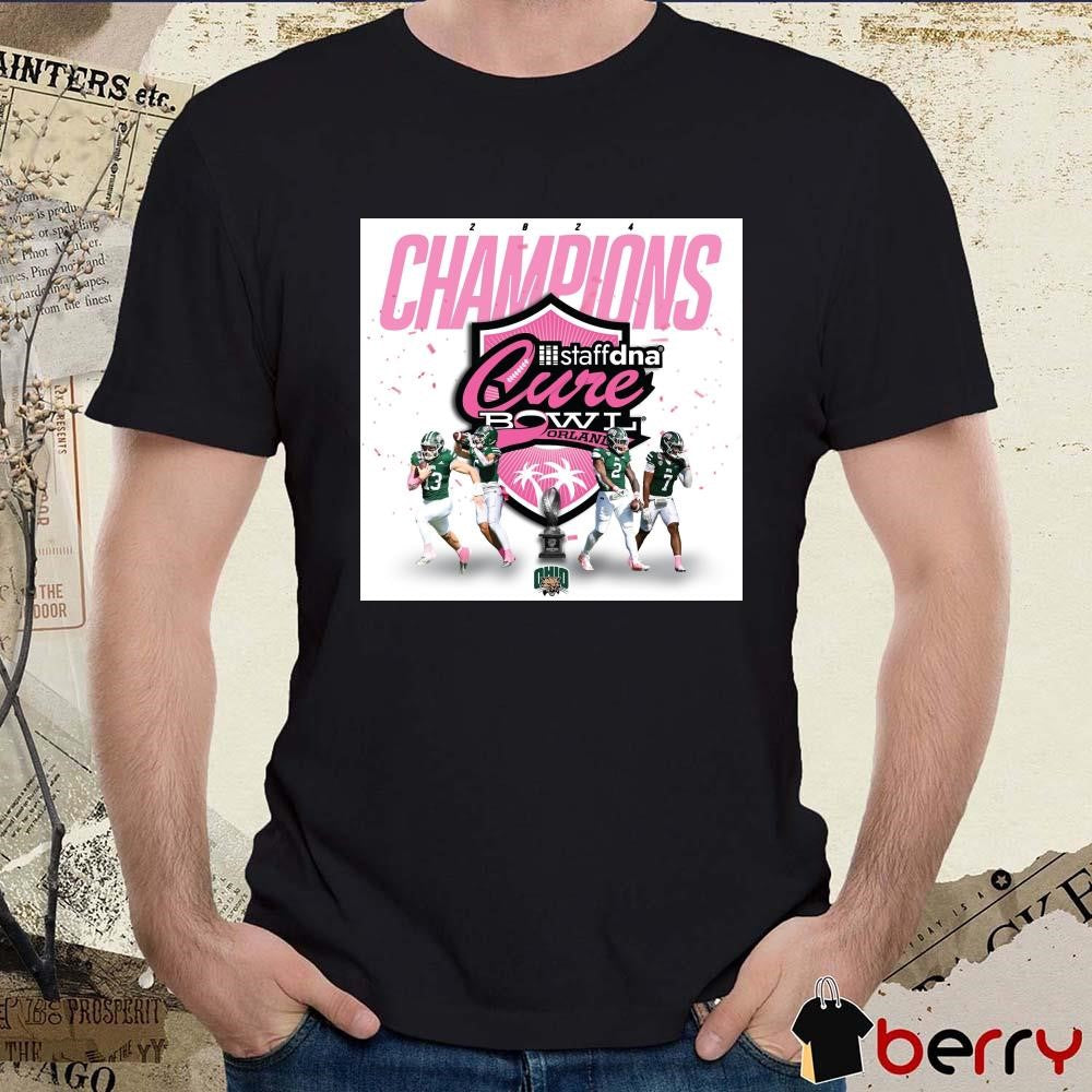 Poster Ohio Bobcats Football 2024 Champions Staffdna Cure Bowl Orlando t-shirt