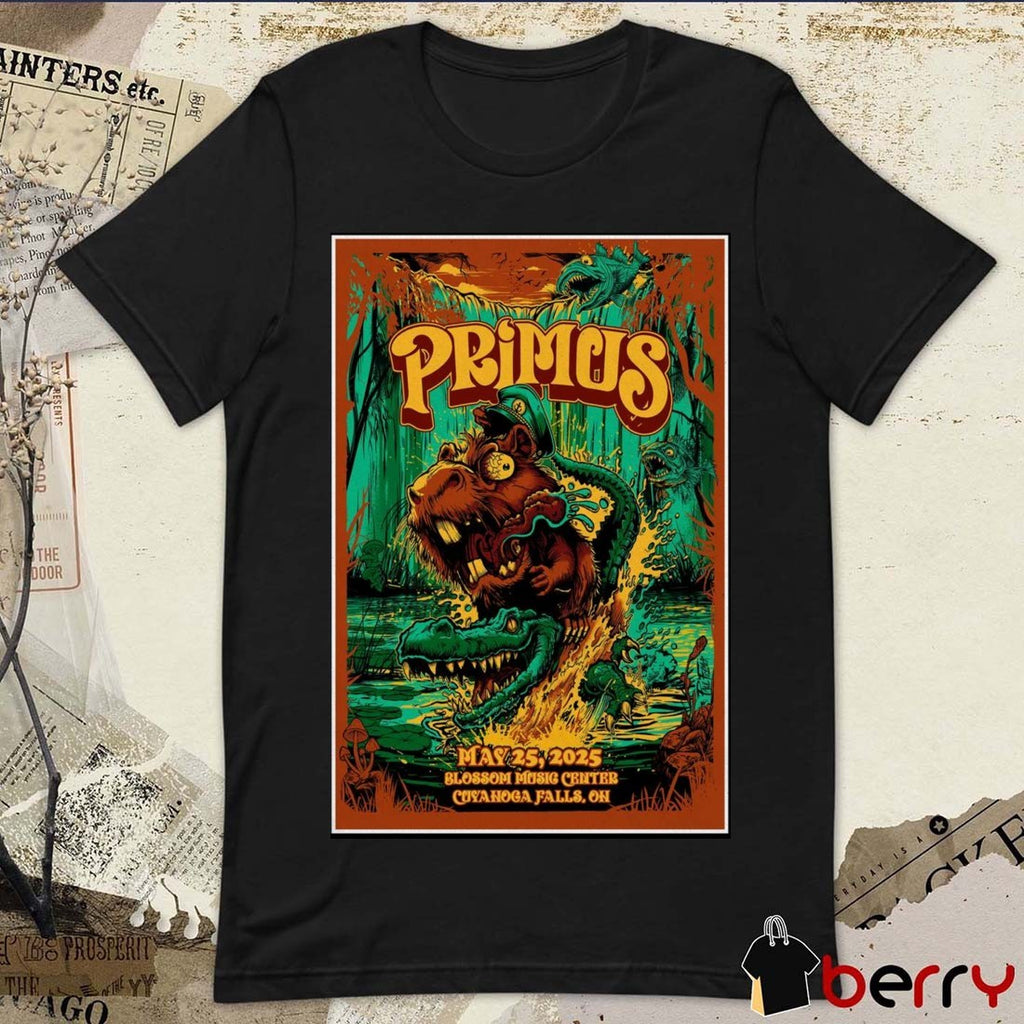 Poster Primus Blossom Music Center Cuyahoga Falls OH May 25 2025 Tour t-shirt