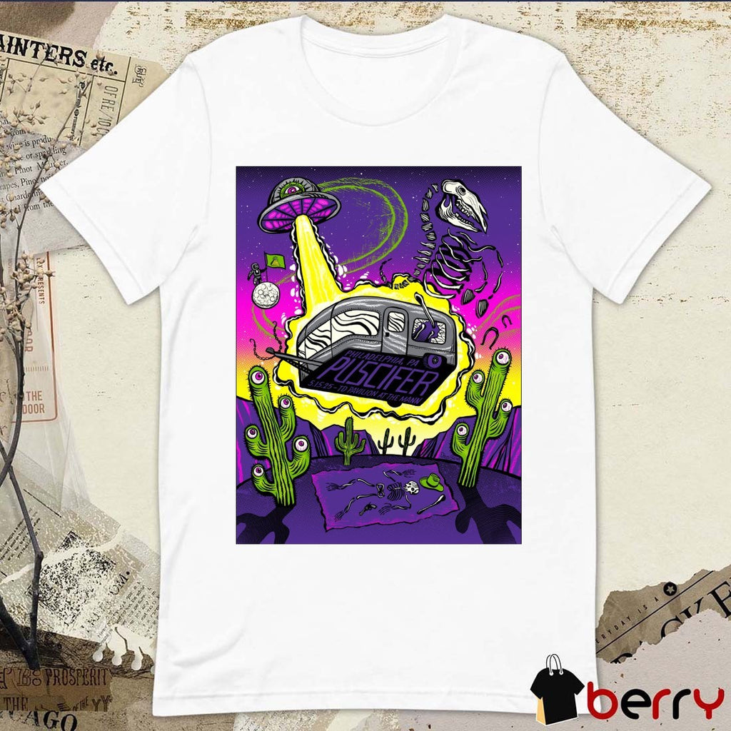 Poster Puscifer May 15 2025 TD Pavilion at the Mann Philadelphia PA t-shirt