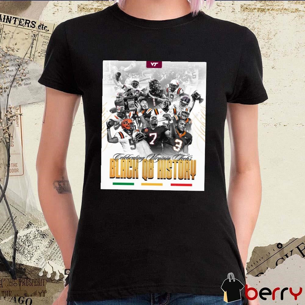 Poster Virginia Tech Hokies football Celebrating Virginia Tech’s Black QB History Black History Month 2025 t-shirt