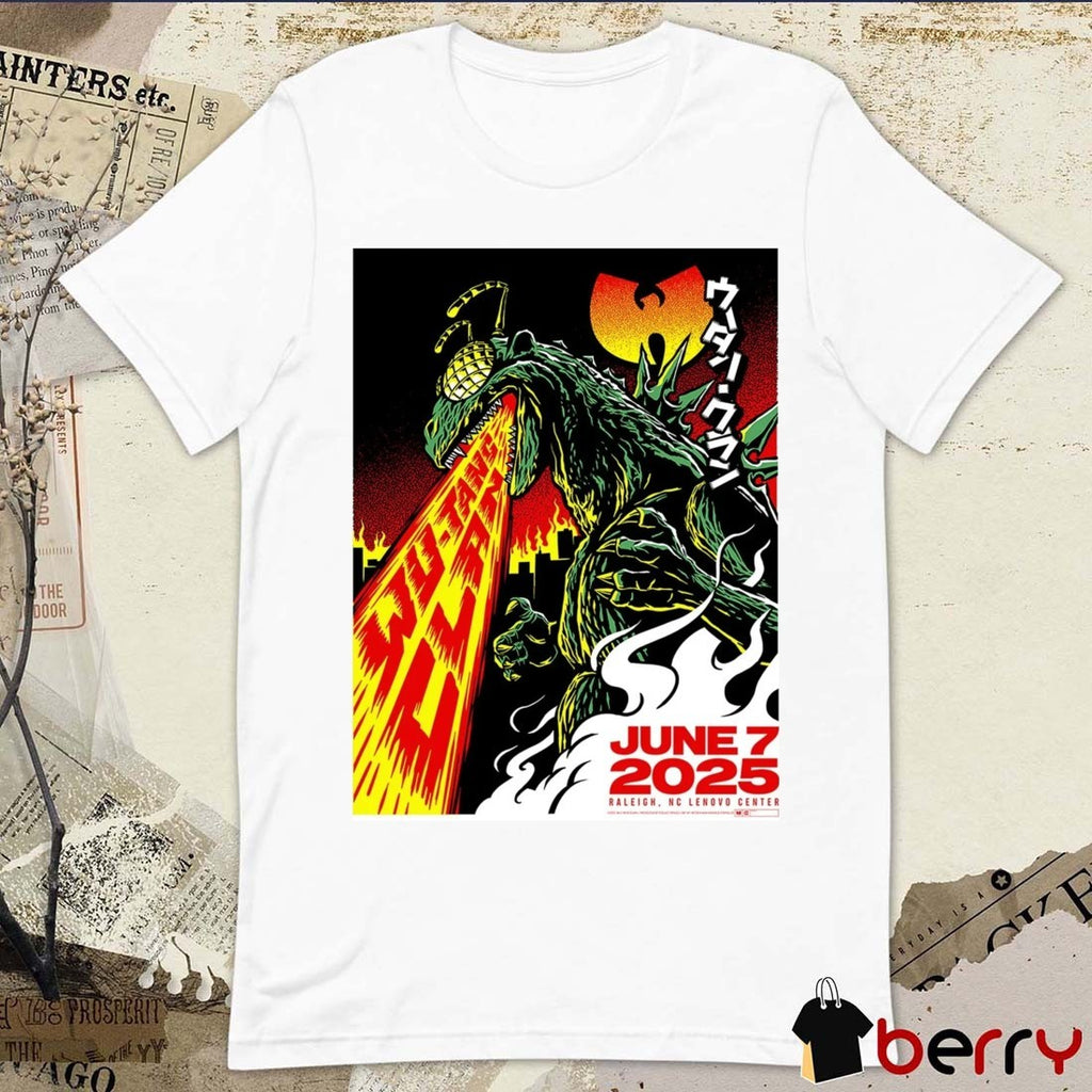 Poster Wu Tang Clan June 7 2025 Lenovo Center In Raleigh NC t-shirt