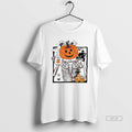 Official Pumpkin Skeleton Drinking Coffee Funny Halloween