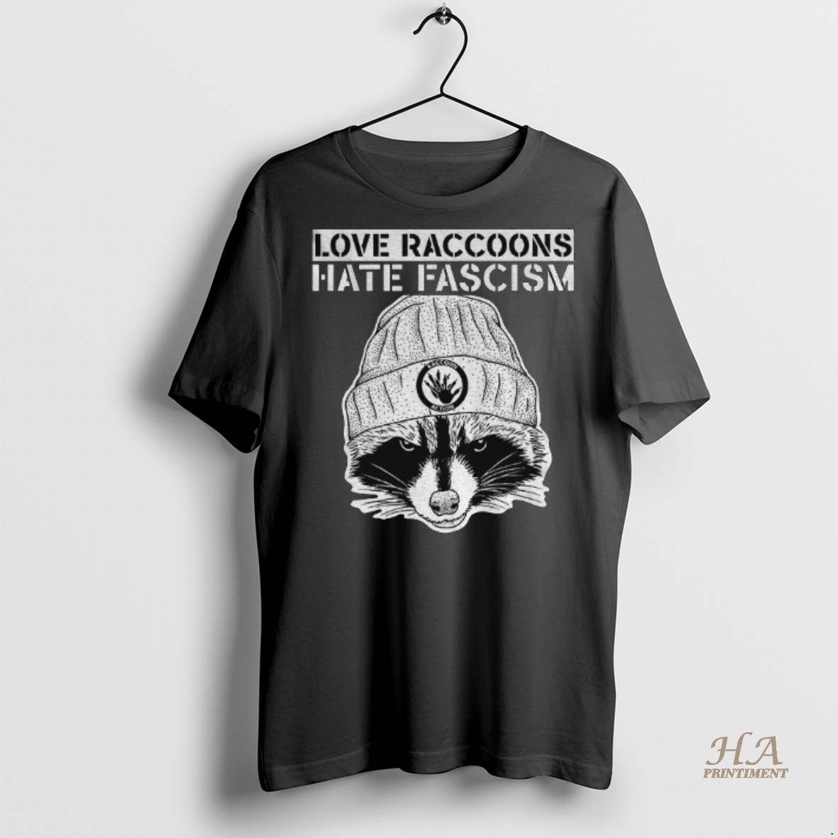 Official Raccoon Action Love Raccoons Hate Fascism Shirt
