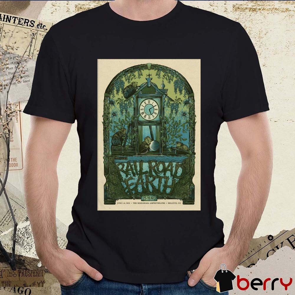 Railroad Earth June 5-6 2026 Mishawaka Amphitheatre in Bellvue CO Poster t-shirt