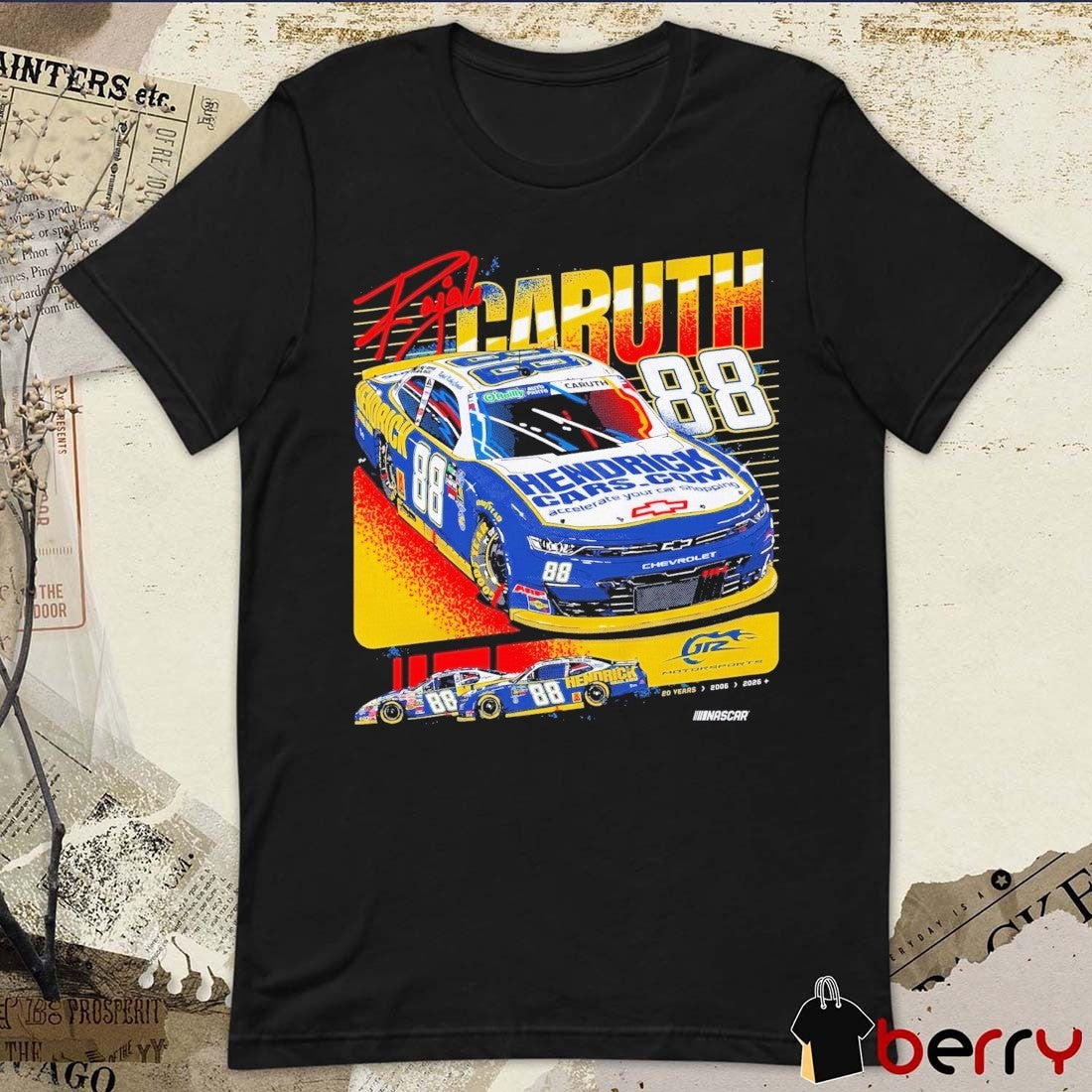 Rajah Caruth Number 88 HendrickCars.com Chevrolet Camaro NASCAR 2026 t-shirt
