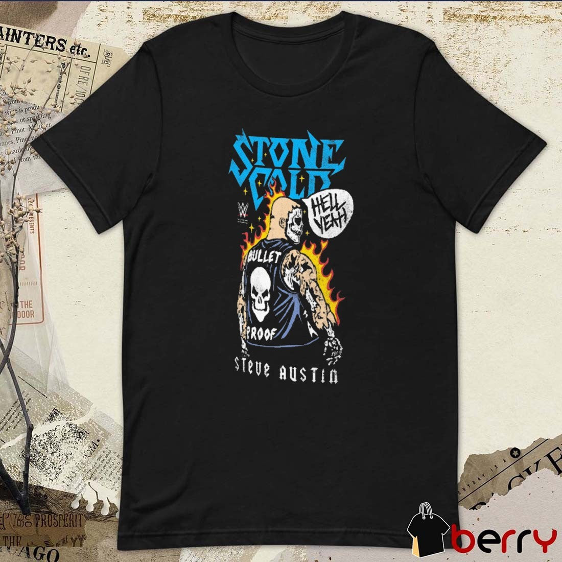 Ripple Junction Stone Cold Steve Austin Skeleton Bullet Proof WWE 2025 t-shirt