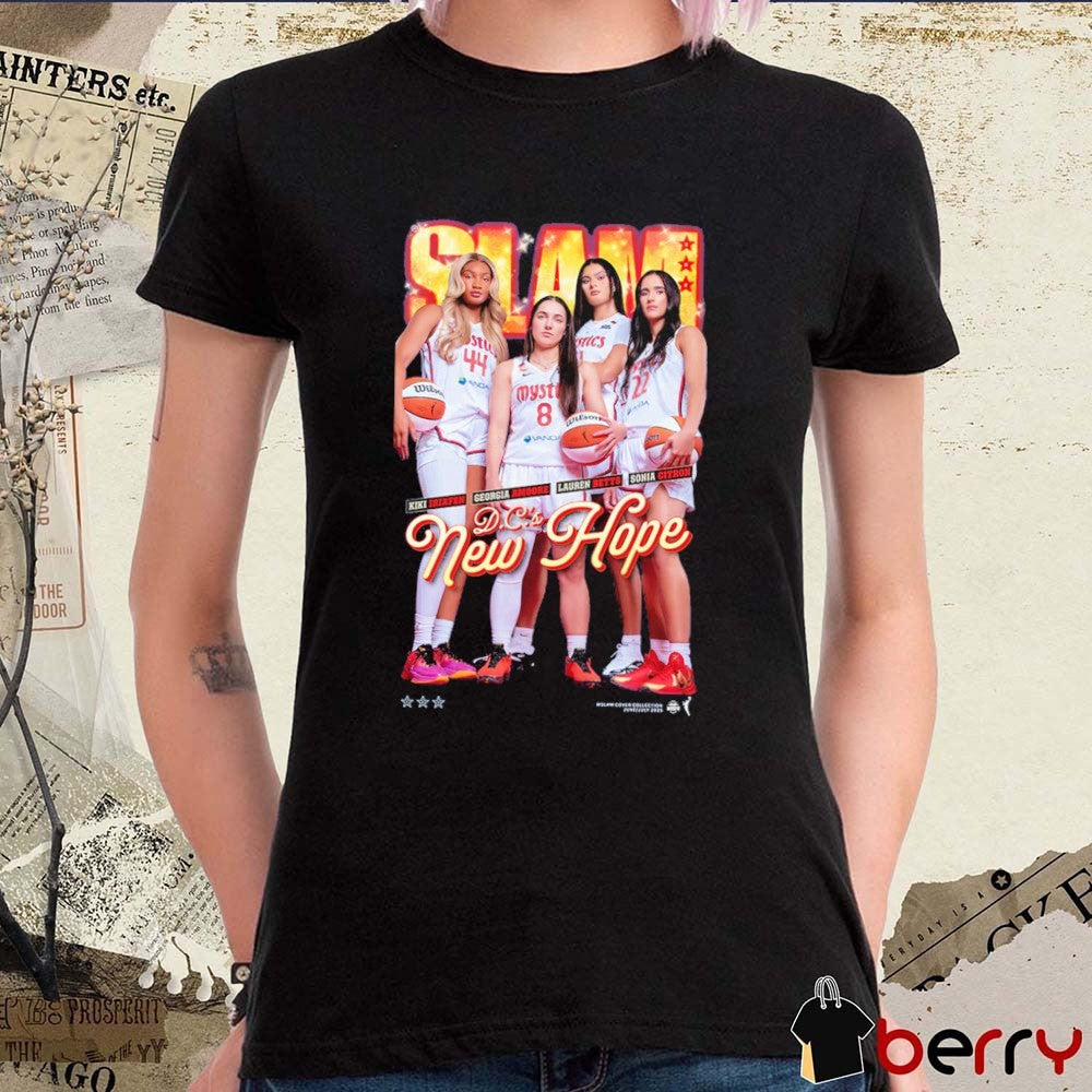 SLAM Cover Kiki Iriafen, Georgia Amoore, Lauren Betts and Sonia Citron DC’s New Hope Washington Mystics t-shirt