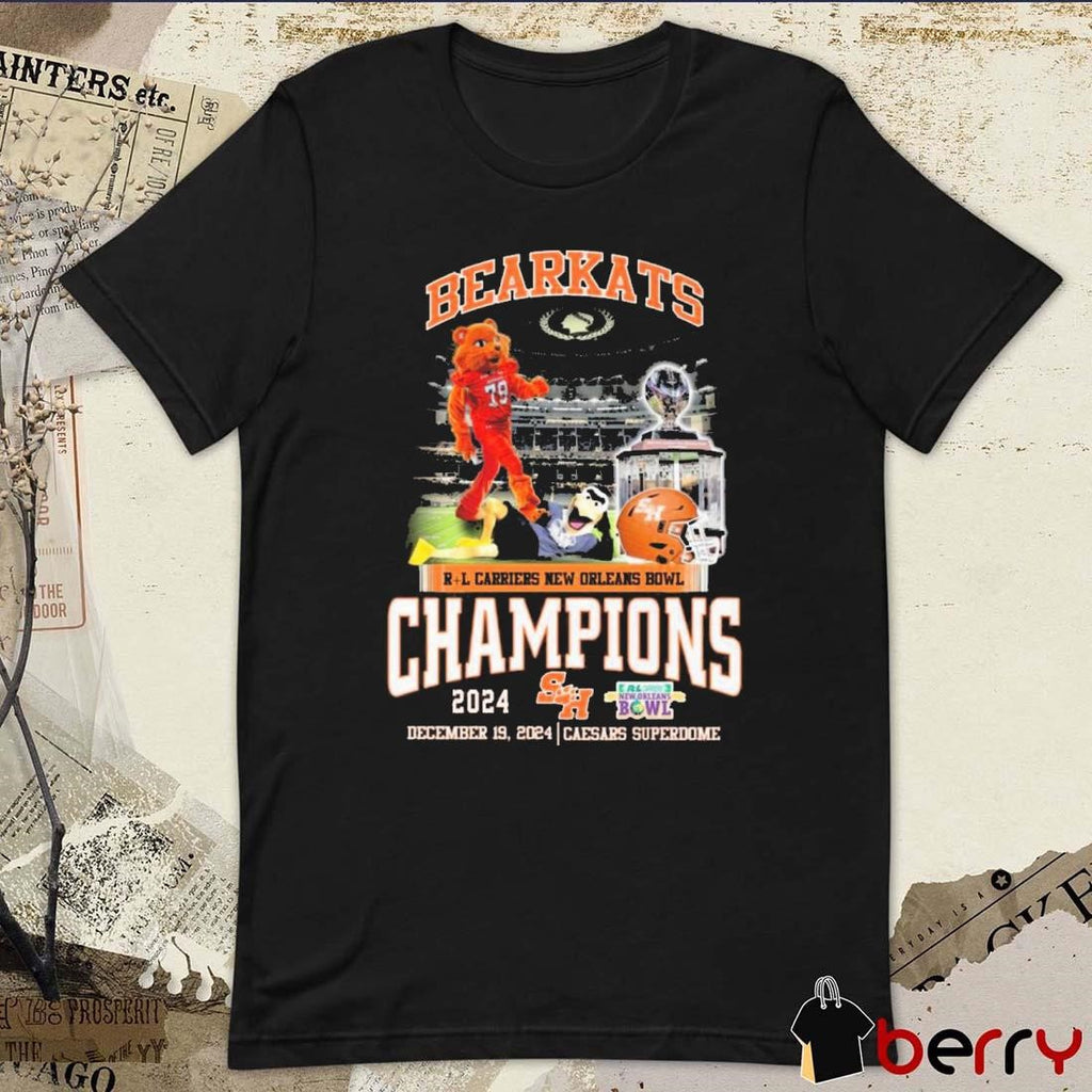 Sam Houston Bearkats RL Carriers New Orleans Bowl Champions 2024 December 19 Caesars Superdome Mascot t-shirt