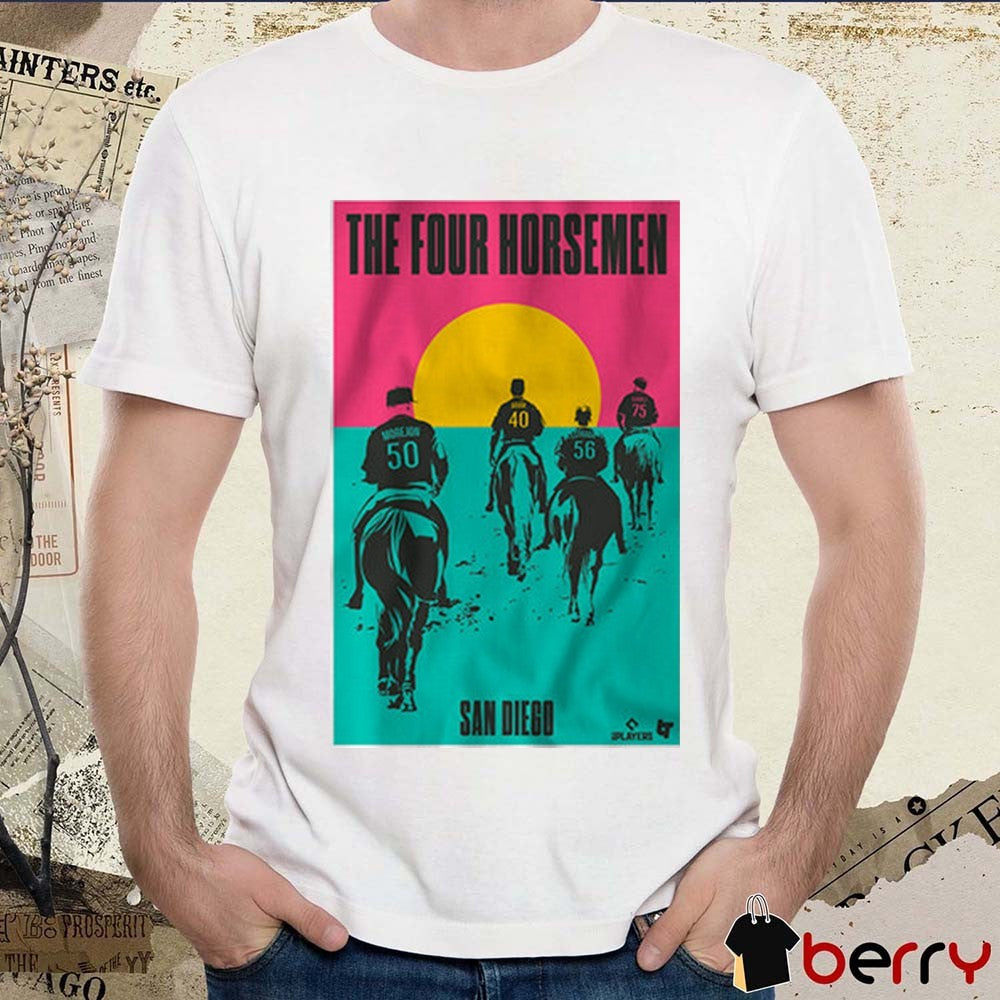San Diego Padres Adrian Morejon, Jason Adam, Jeremiah Estrada and Robert Suarez The Four Horsemen t-shirt