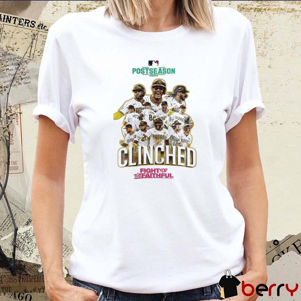 San Diego Padres October Ready Clinched Postseason 2024 Baseball Jersey Fight For The Faithful t-shirt