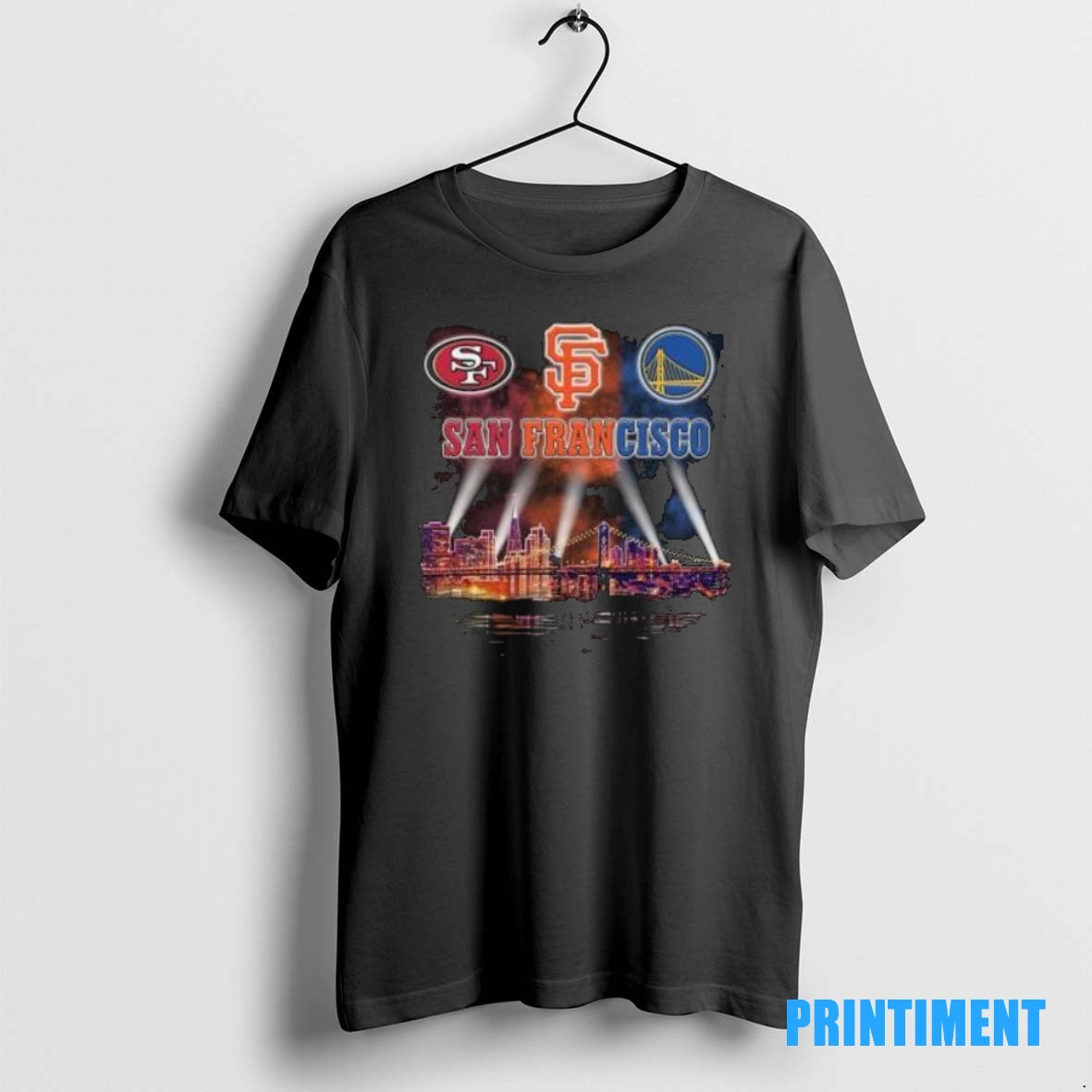 Official San Francisco City Sports 49ers Saints Warriors Skyline Light 2025 Tee Sweater