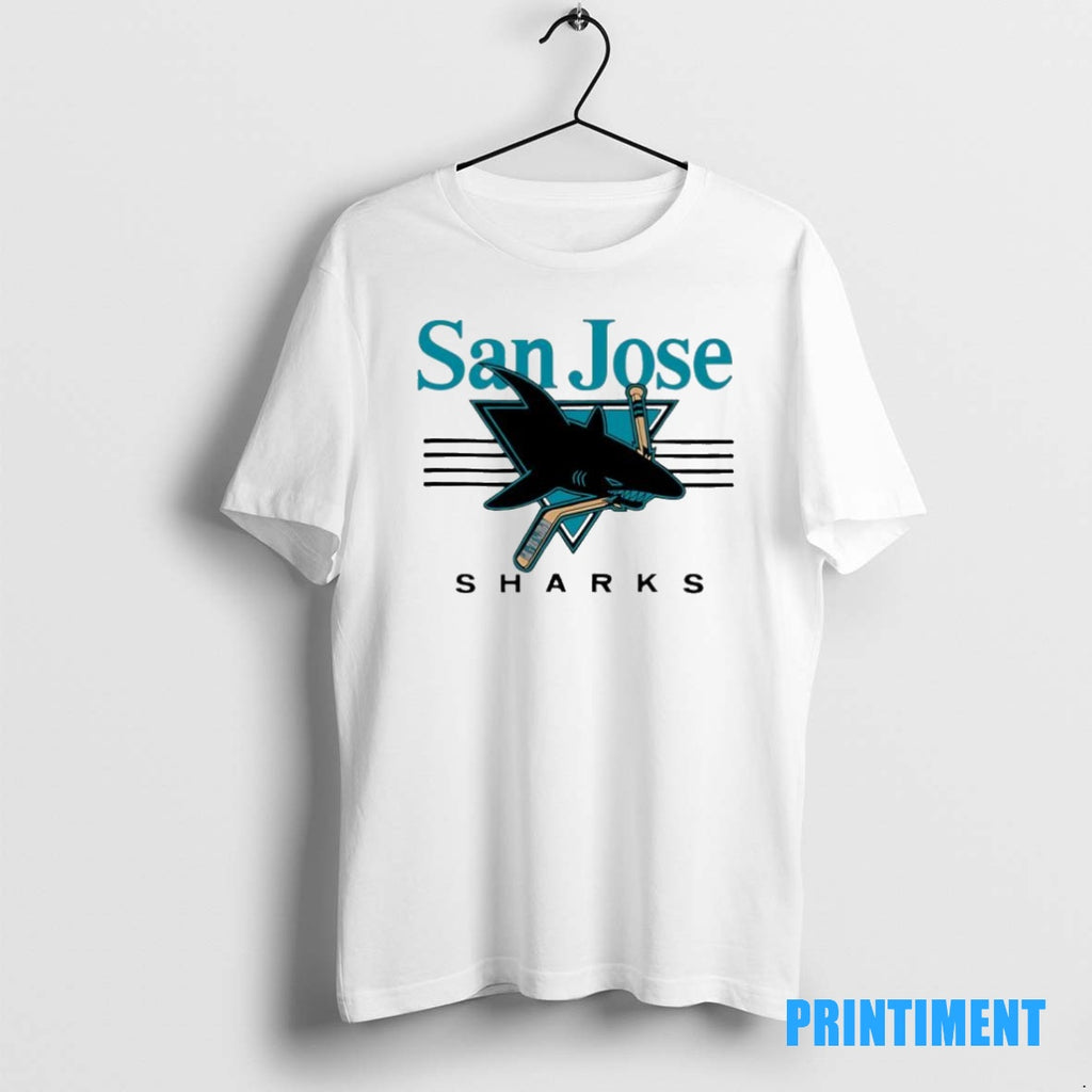 Official San Jose Sharks Homage Heritage Retro Stripe Comfy Tee Sweater
