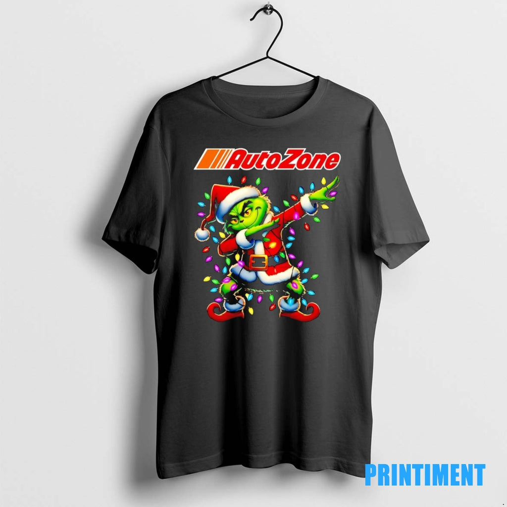 Official Santa Grinch Dabbing Auto Zone Christmas Light Tee Sweater