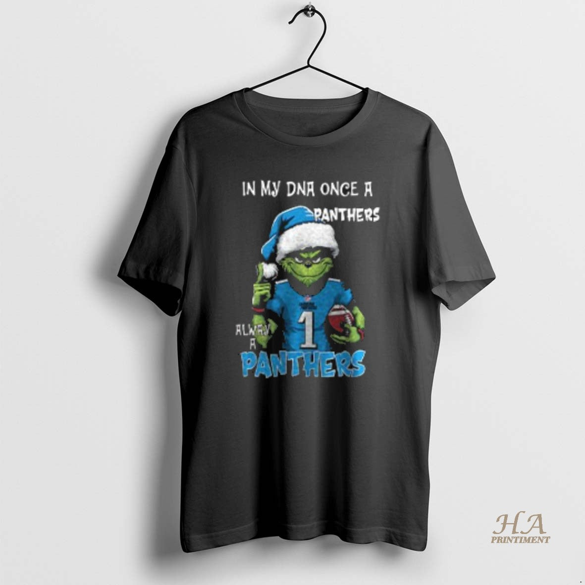 Official Santa Grinch In My Dna Once A Panthers Alway A Carolina Panthers Christmas Two
