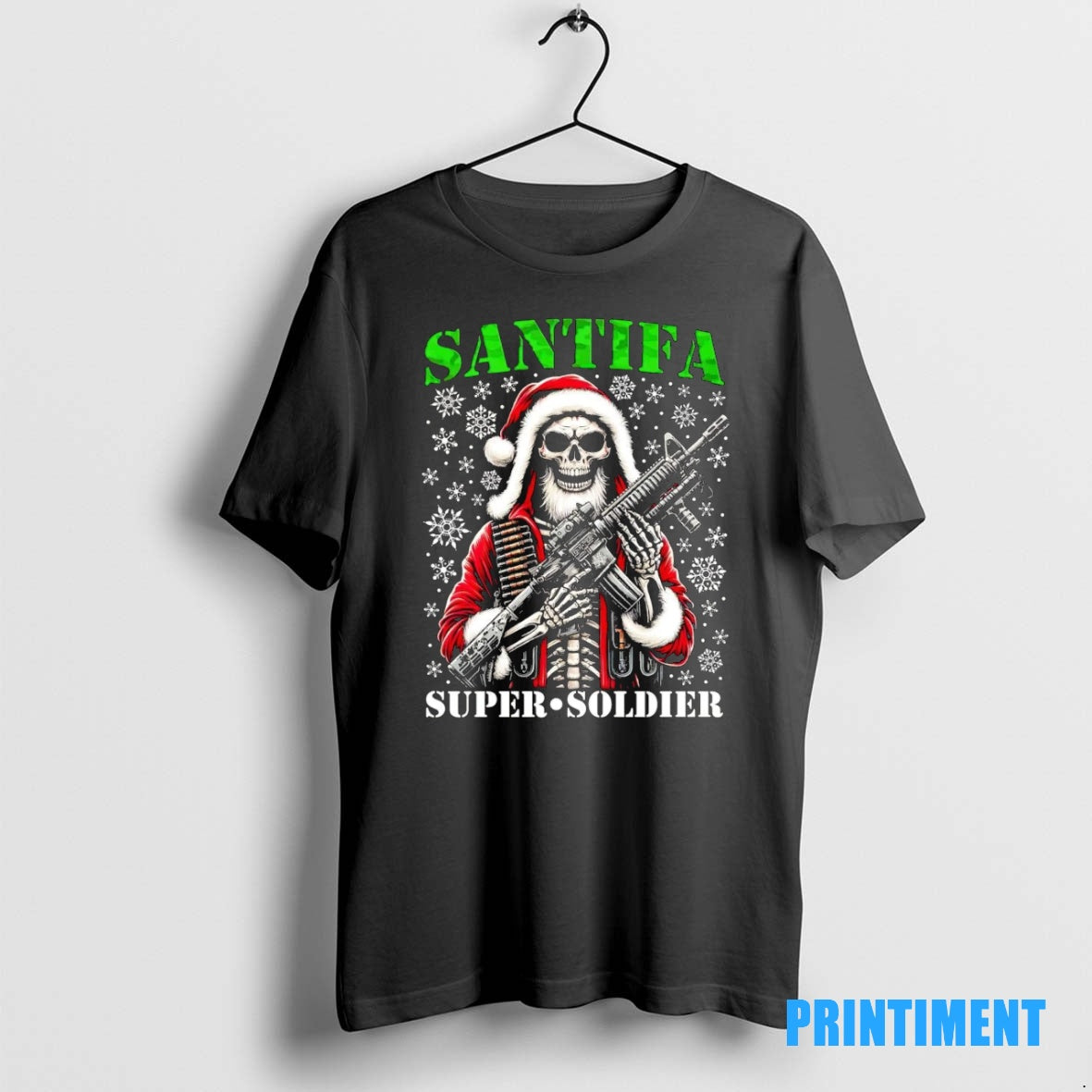 Official Santa Skull Santifa Super Soldier Christmas Tee Sweater
