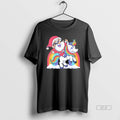 Official Santa Riding Unicorn Rainbow Clouds Christmas