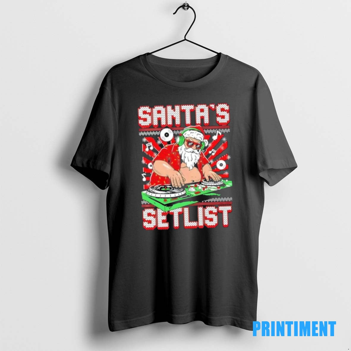 Official Santas Dj Setlist Christmas Ugly Tee Sweater