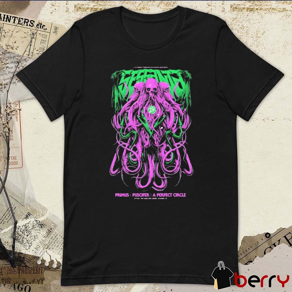 Sessanta Primus Puscifer A Perfect Circle Tour PNC Bank Arts Center Holmdel NJ May 17 2025 t-shirt