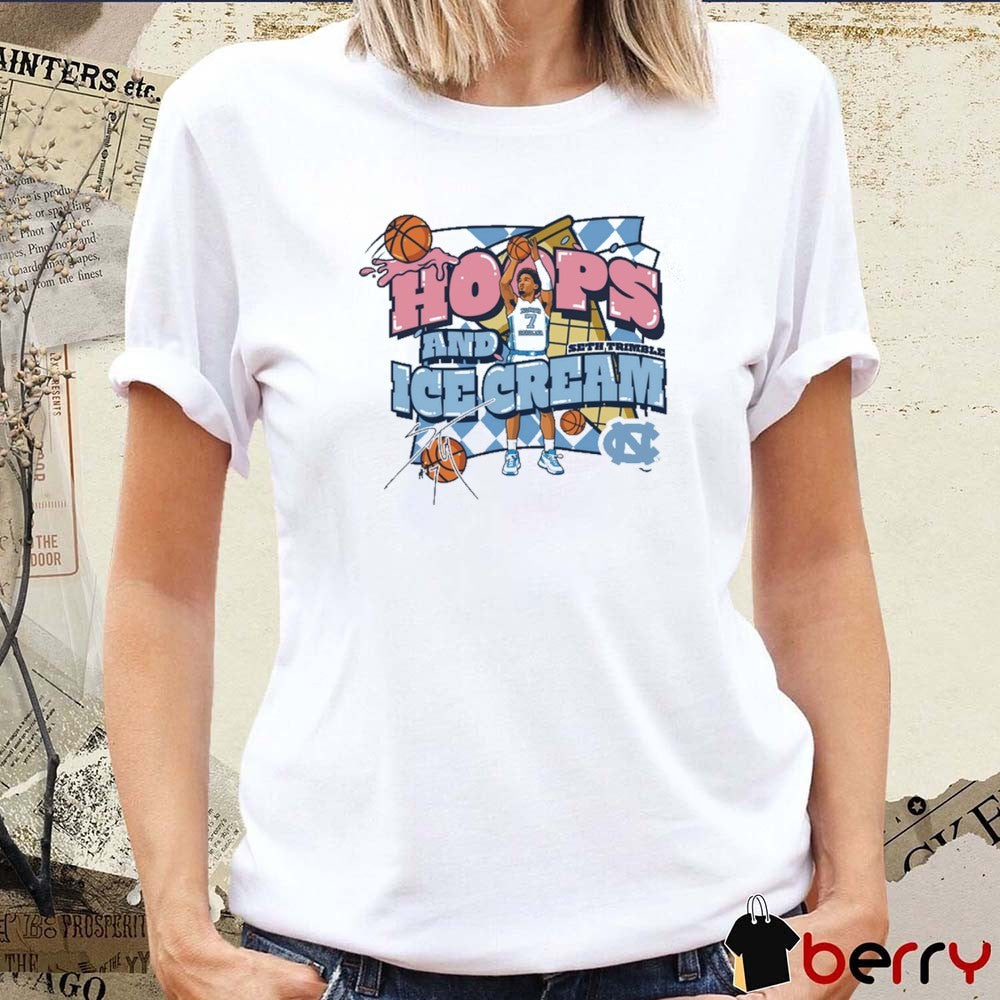 Seth Trimble Hoops and Ice Cream North Carolina Tar Heels Basketball Signature t-shirt