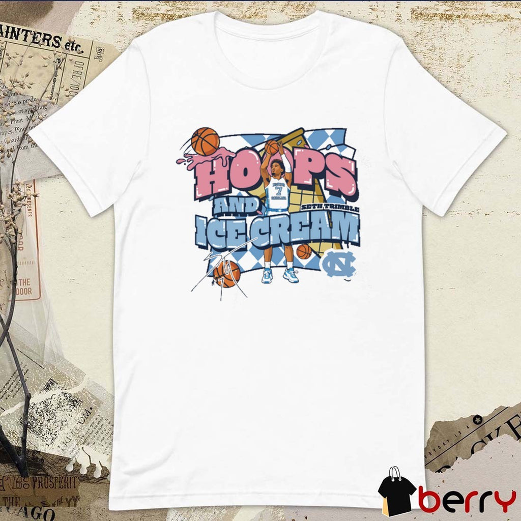 Seth Trimble Hoops and Ice Cream North Carolina Tar Heels Basketball Signature t-shirt