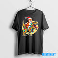 Official Shiba Inu Riding T Rex Christmas Funny Tee Sweater