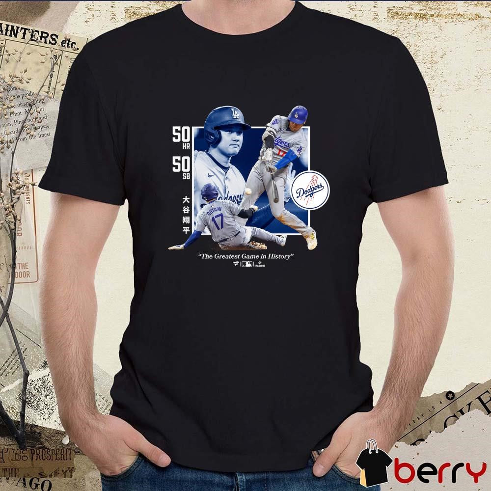 Shohei Ohtani Los Angeles Dodgers The Greatest Game In History 50 HR 50 SB t-shirt