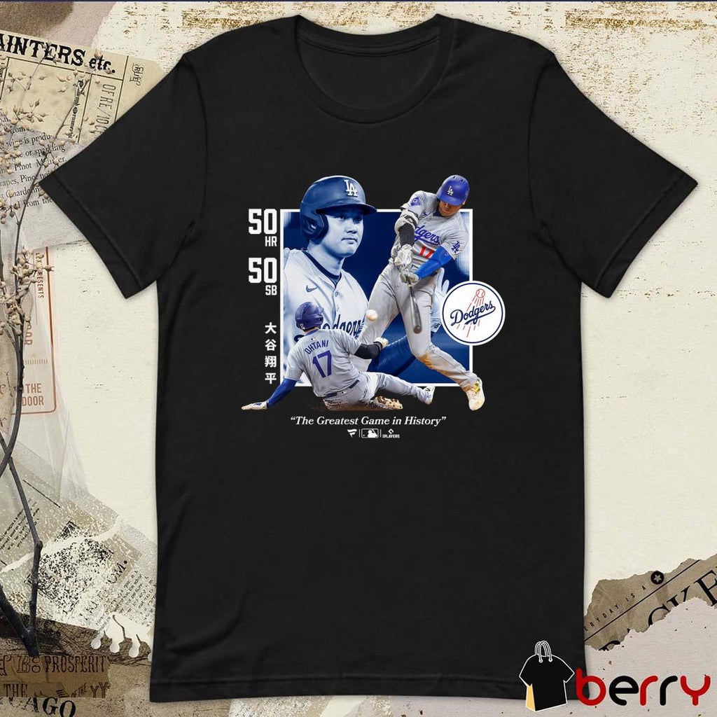 Shohei Ohtani Los Angeles Dodgers The Greatest Game In History 50 HR 50 SB t-shirt