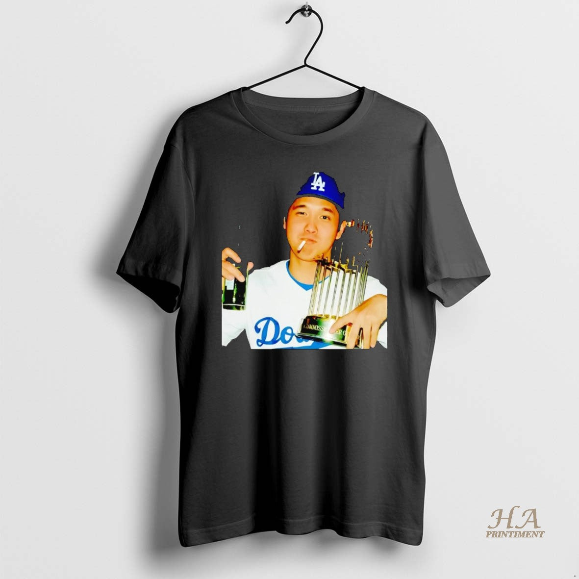Official Shohei Ohtani Smoking Trophy 2025 Dodgers Champion