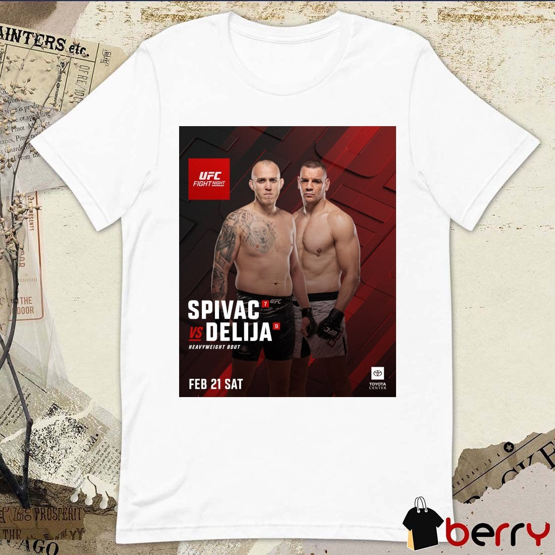 Spivac Vs Delija Heavyweight Bout February 21 2026 UFC Fight Night Poster t-shirt