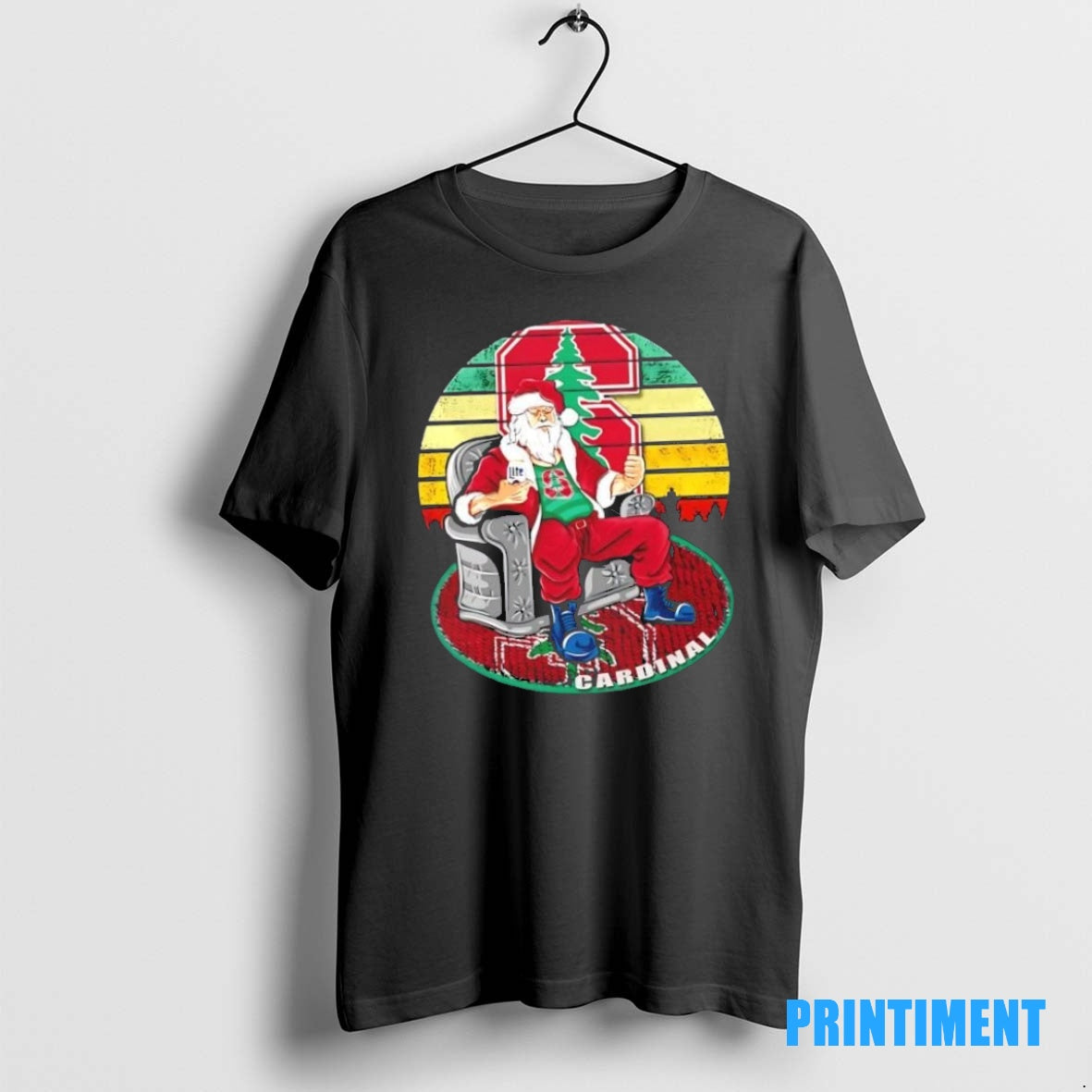 Official Stanford Cardinal X Santa Claus Christmas Vintage Tee Sweater