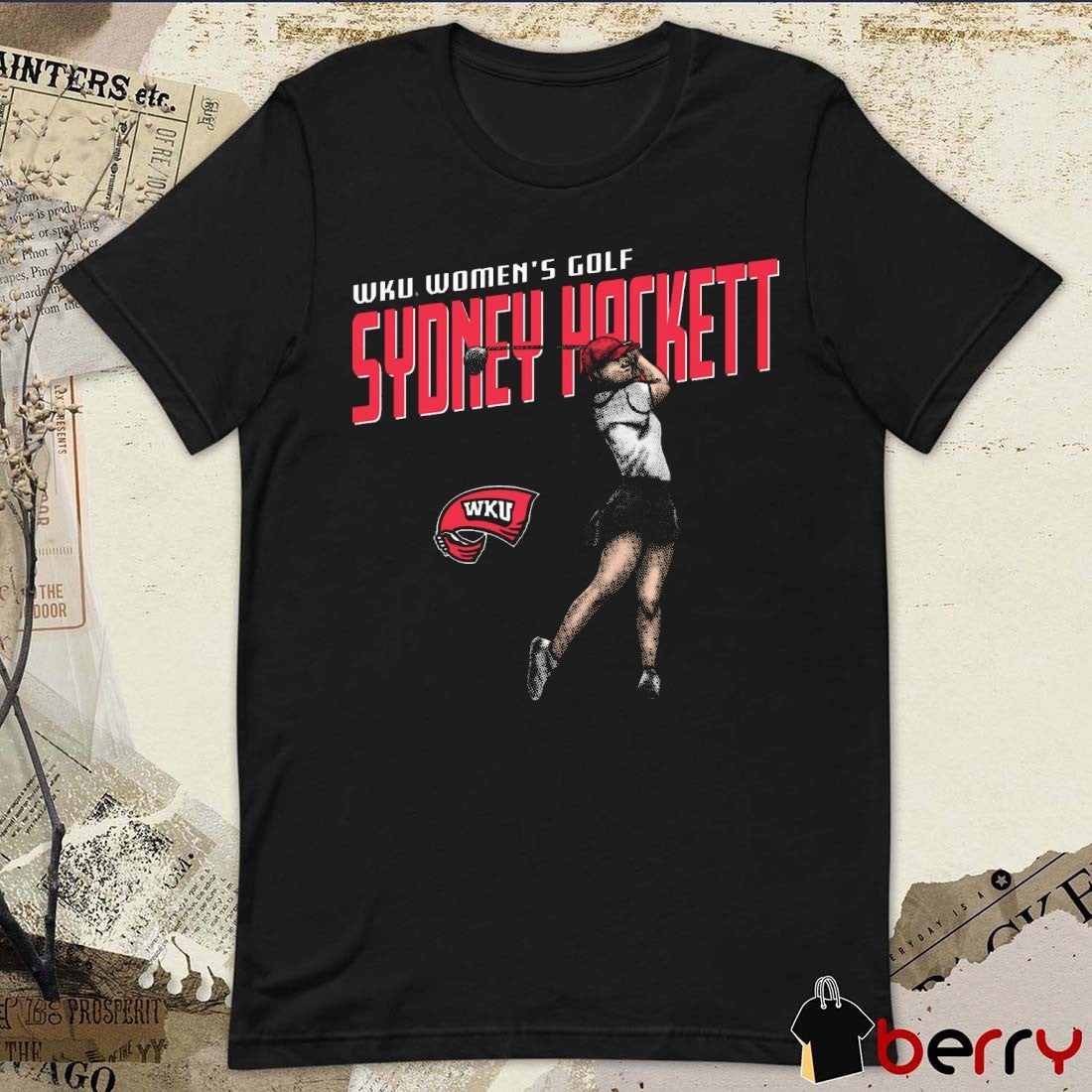Sydney Hackett Western Kentucky Hilltoppers Women’s Golf NCAA Division I Portrait t-shirt
