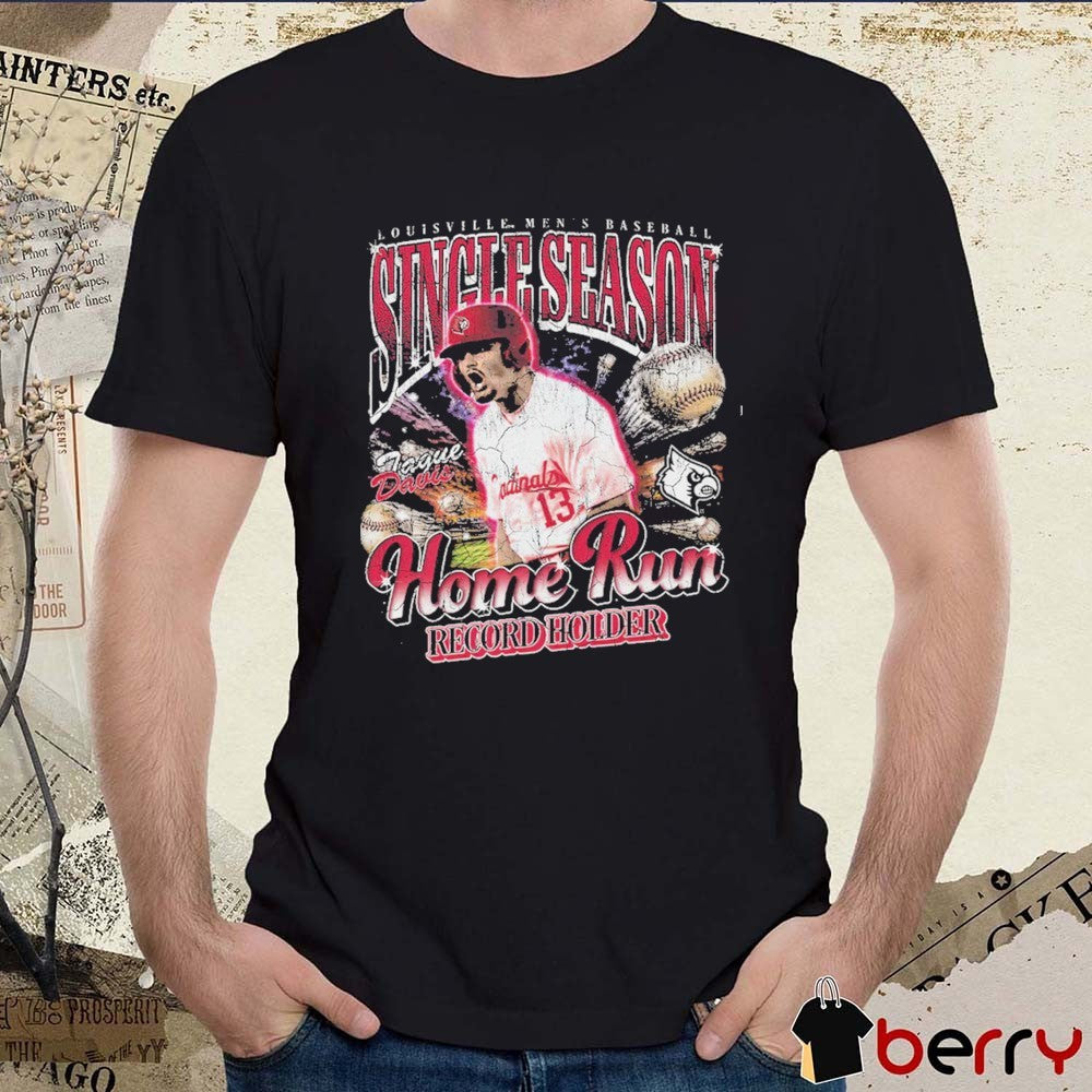 Tague Davis Louisville Cardinals Men’s Baseball Single Season Home Run Record Holder t-shirt