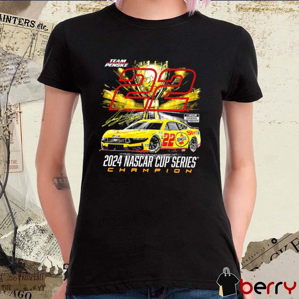 Team Penske Joey Logano 2024 NASCAR Cup Series Champion Champion 3X Signature t-shirt