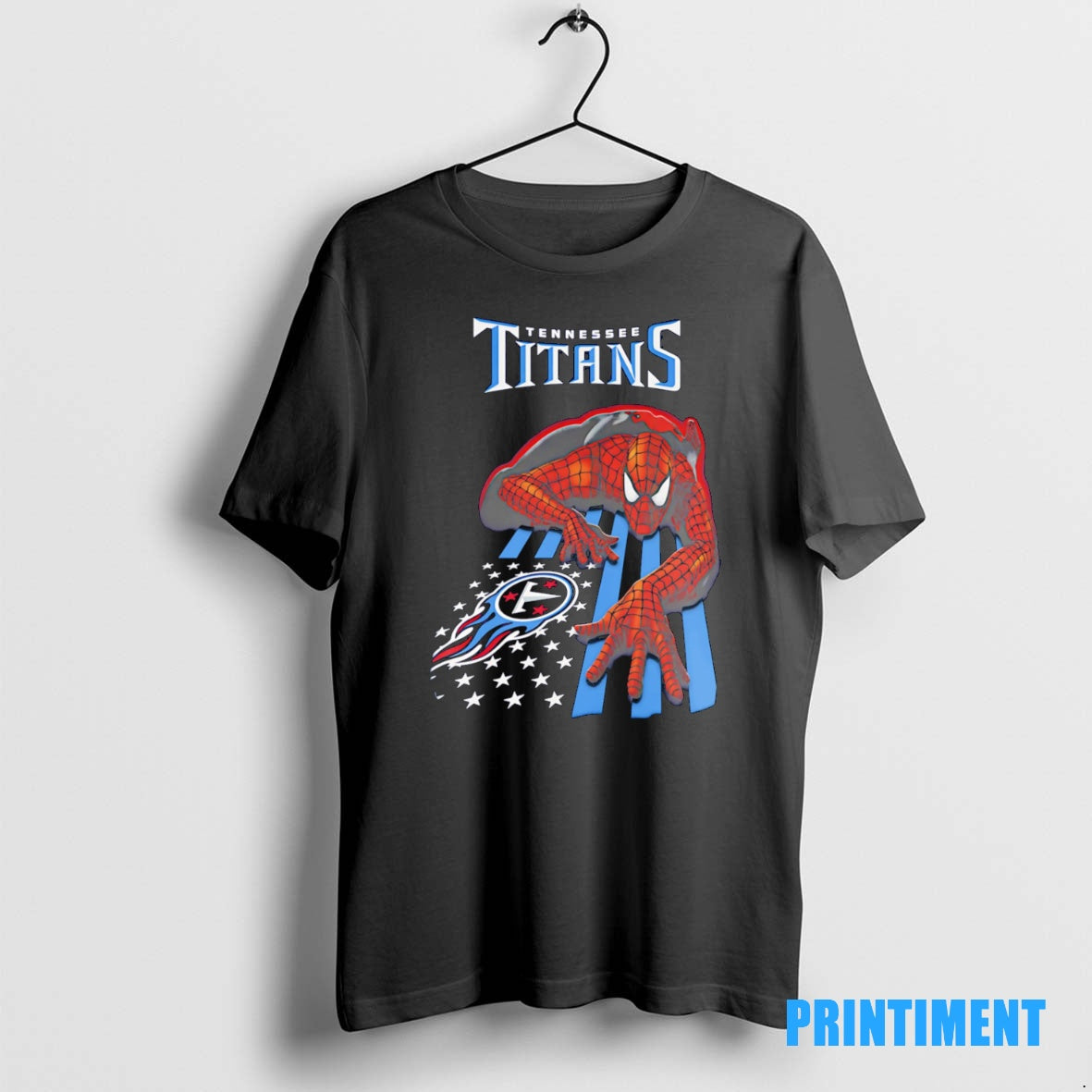 Official Tennessee Titans Spiderman America Flag Tee Sweater
