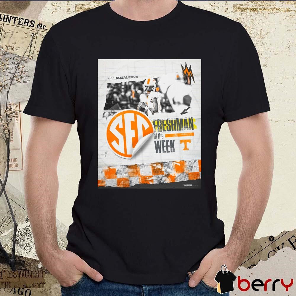 Tennessee Vols Nico Iamaleava SEC Player Freshman Of The Week 2024 Poster t-shirt